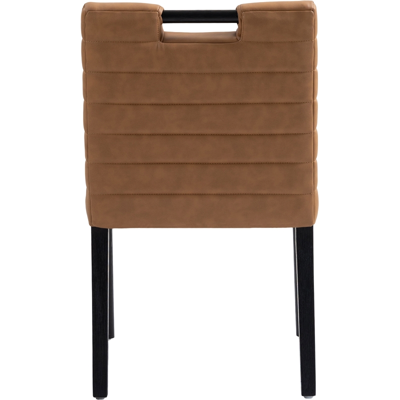 Meridian Furniture Aimee Cognac Vegan Leather Dining Side Chair (Set of 2)