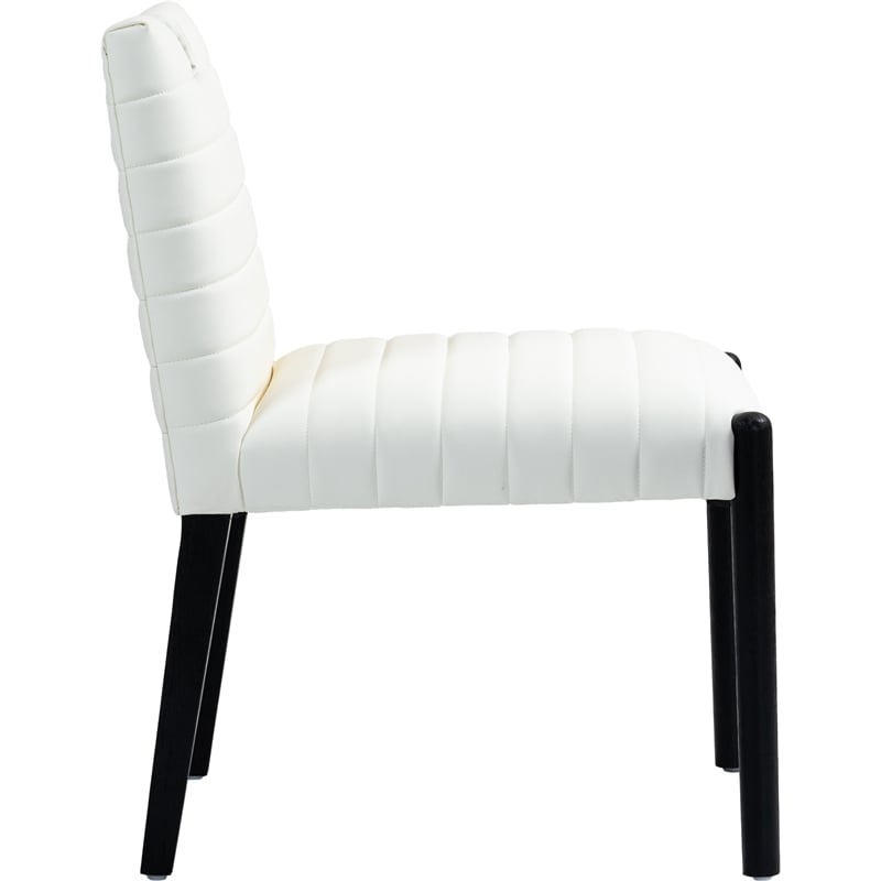 Meridian Furniture Aimee Cream Vegan Leather Dining Side Chair (Set of 2)