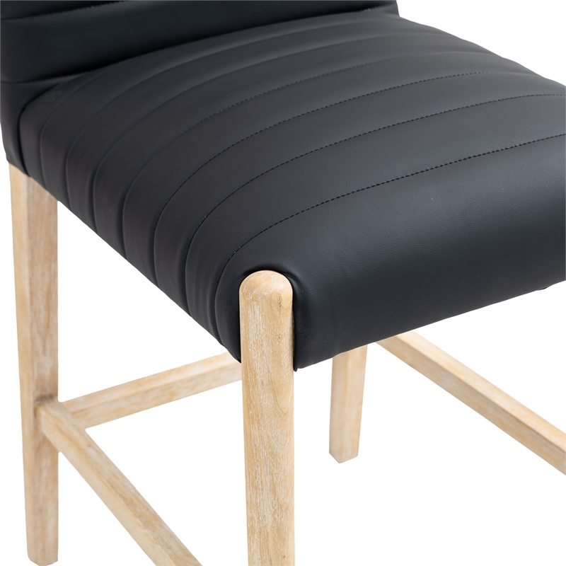 Meridian Furniture Aimee Black Vegan Leather Counter Stool