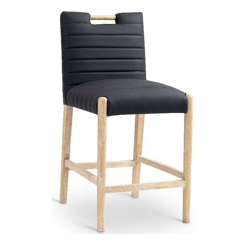 Meridian Furniture Aimee Black Vegan Leather Counter Stool