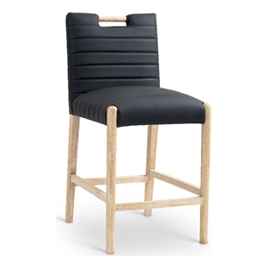 Meridian Furniture Aimee Black Vegan Leather Counter Stool
