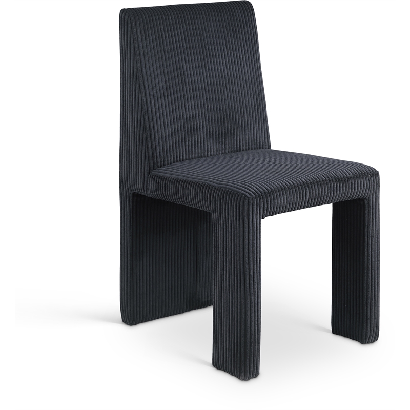 Meridian Furniture Benson Black Microsuede Corduroy Dining Chair (Set of 2)