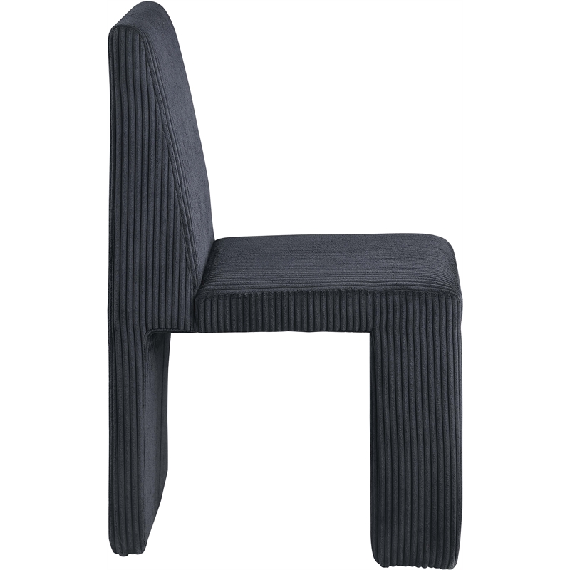 Meridian Furniture Benson Black Microsuede Corduroy Dining Chair (Set of 2)