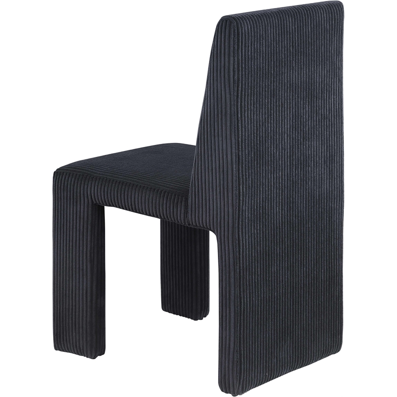 Meridian Furniture Benson Black Microsuede Corduroy Dining Chair (Set of 2)