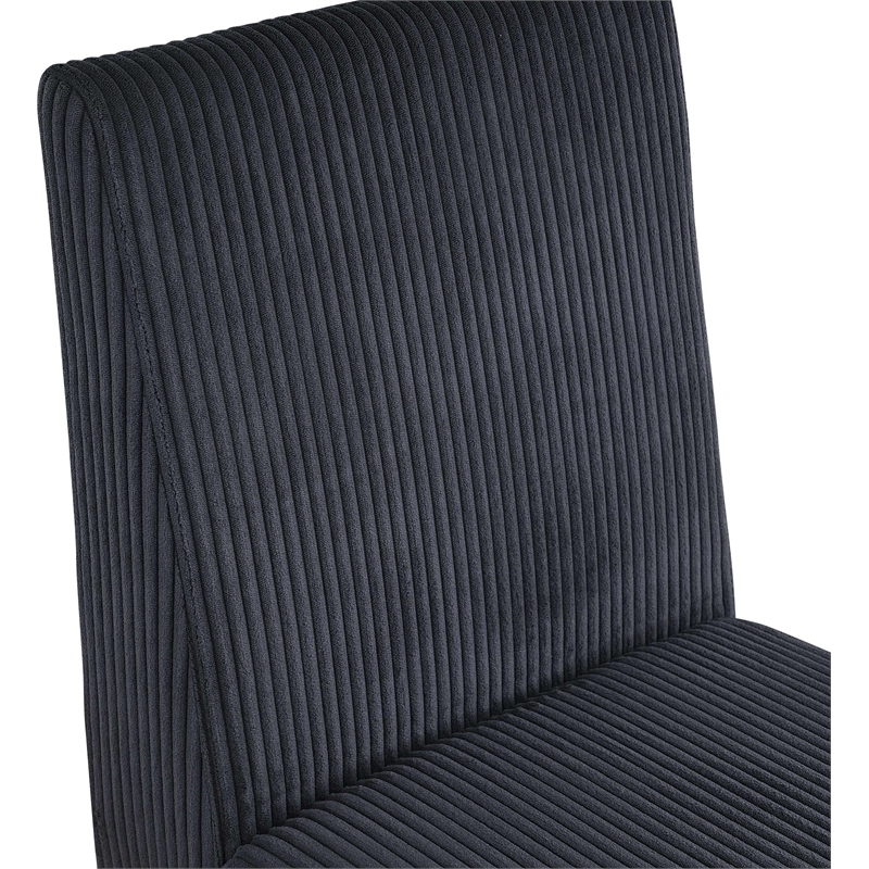 Meridian Furniture Benson Black Microsuede Corduroy Dining Chair (Set of 2)