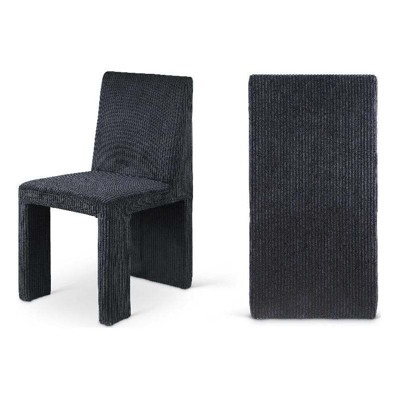 Meridian Furniture Benson Black Microsuede Corduroy Dining Chair (Set of 2)