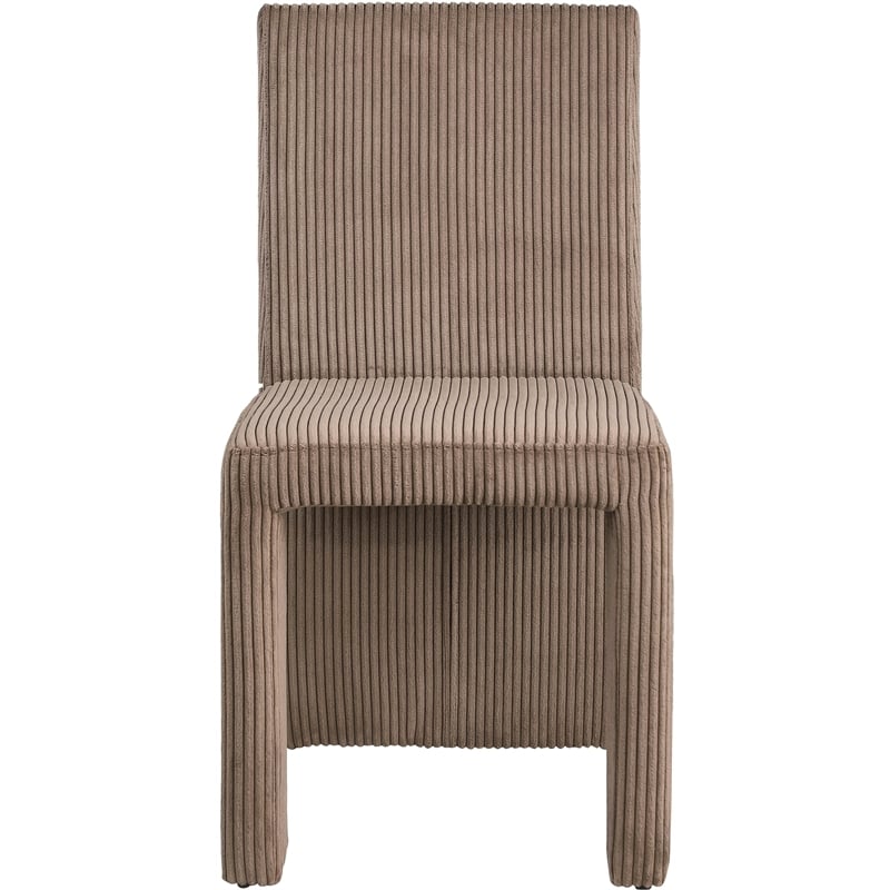 Meridian Furniture Benson Brown Microsuede Corduroy Dining Chair (Set of 2)
