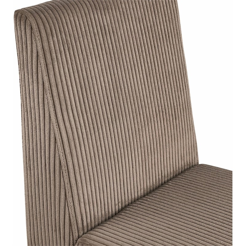 Meridian Furniture Benson Brown Microsuede Corduroy Dining Chair (Set of 2)
