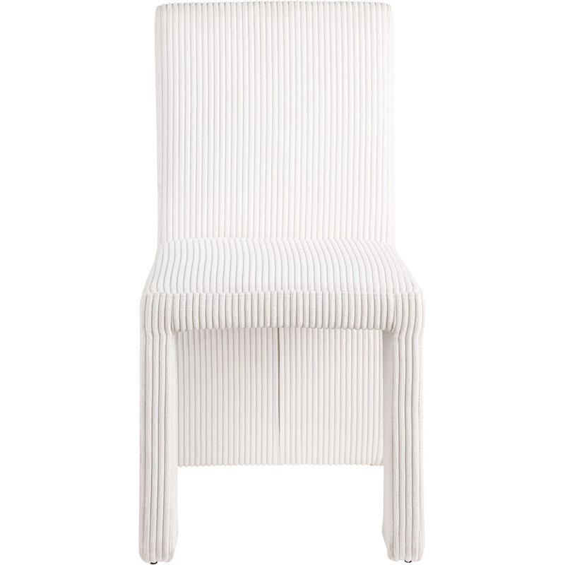 Meridian Furniture Benson Cream Microsuede Corduroy Dining Chair (Set of 2)