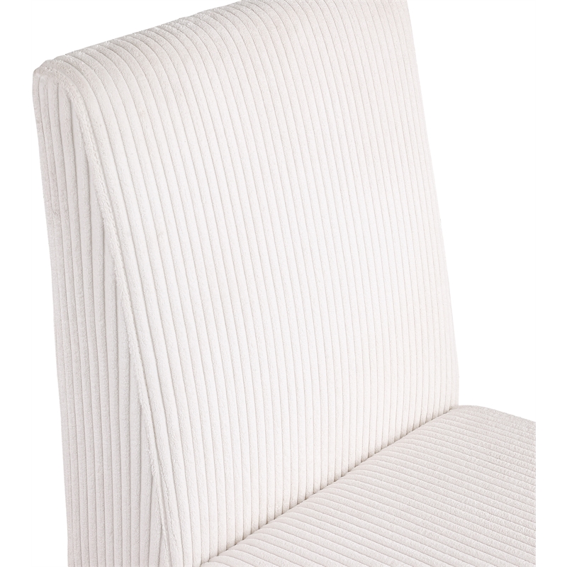 Meridian Furniture Benson Cream Microsuede Corduroy Dining Chair (Set of 2)