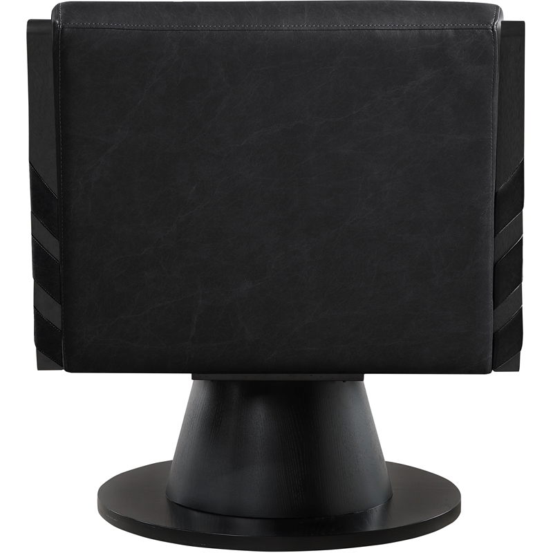 Meridian Furniture Millwin Black Vegan Leather Swivel Accent Chair