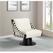 Meridian Furniture Millwin Cream Vegan Leather Swivel Accent Chair
