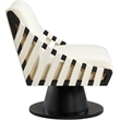 Meridian Furniture Millwin Cream Vegan Leather Swivel Accent Chair