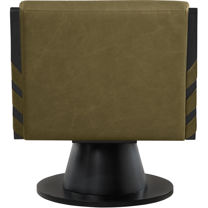 Meridian Furniture Millwin Olive Vegan Leather Swivel Accent Chair