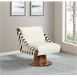 Meridian Furniture Millwin Cream Vegan Leather Swivel Accent Chair