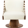 Meridian Furniture Millwin Cream Vegan Leather Swivel Accent Chair