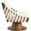 Meridian Furniture Millwin Cream Vegan Leather Swivel Accent Chair