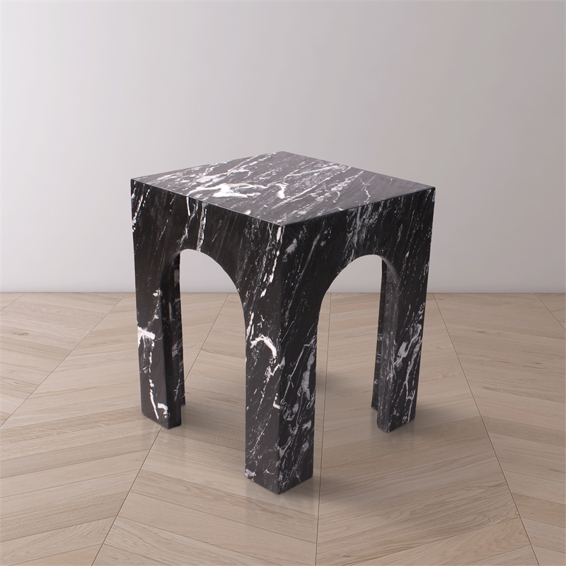 Meridian Furniture Palermo Black Marble End Table