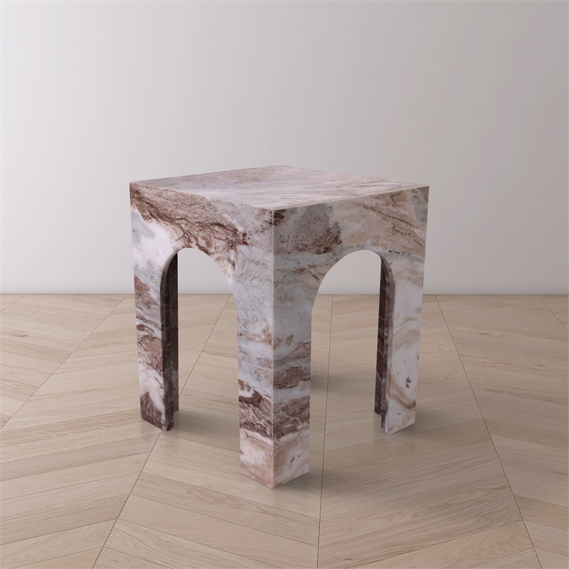 Meridian Furniture Palermo Brown Marble End Table