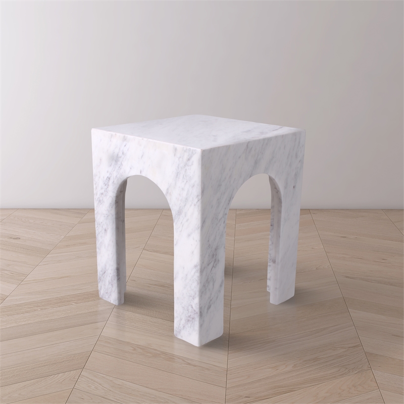 Meridian Furniture Palermo White Marble End Table