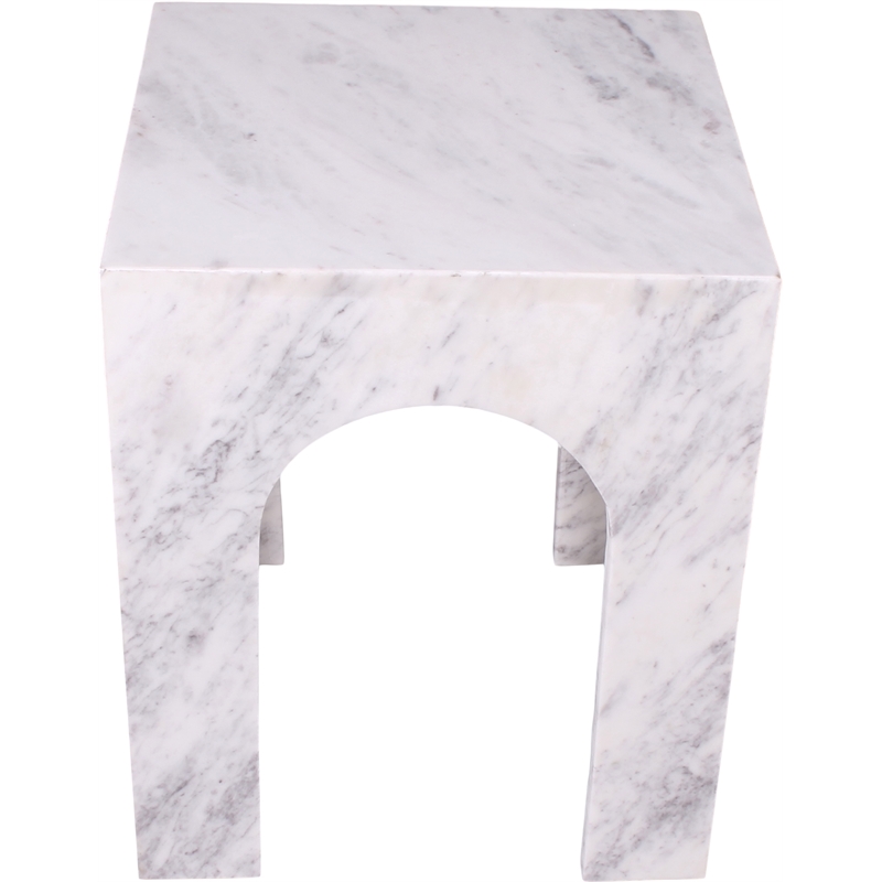 Meridian Furniture Palermo White Marble End Table