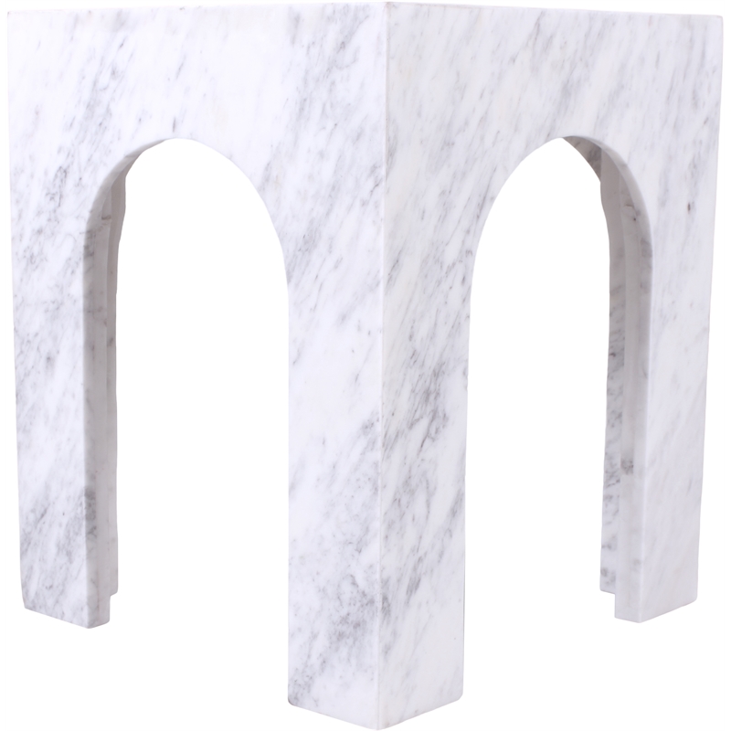Meridian Furniture Palermo White Marble End Table