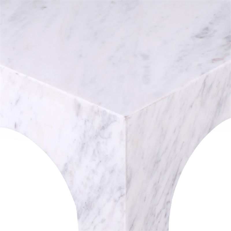 Meridian Furniture Palermo White Marble End Table