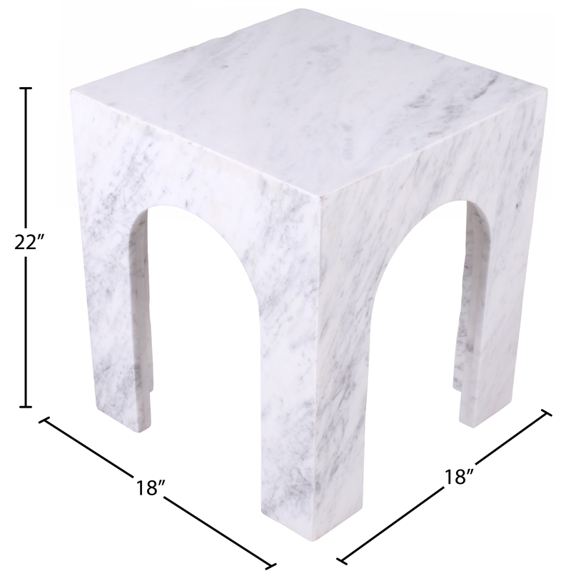 Meridian Furniture Palermo White Marble End Table