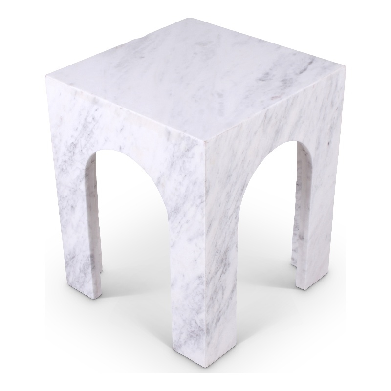 Meridian Furniture Palermo White Marble End Table