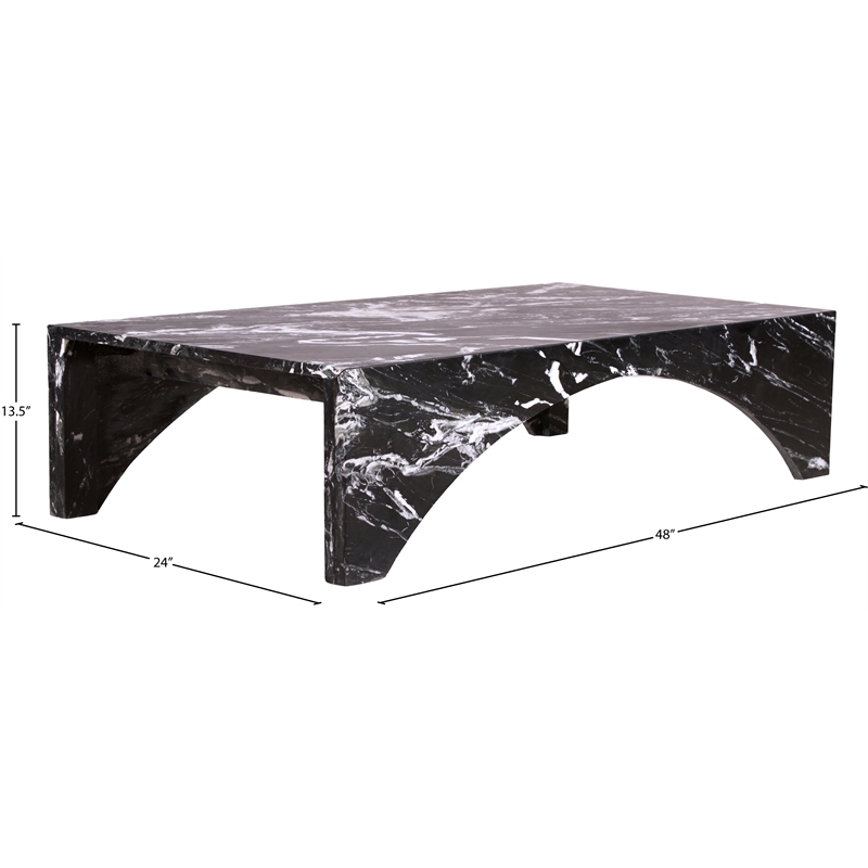 Meridian Furniture Palermo Black Marble Coffee Table