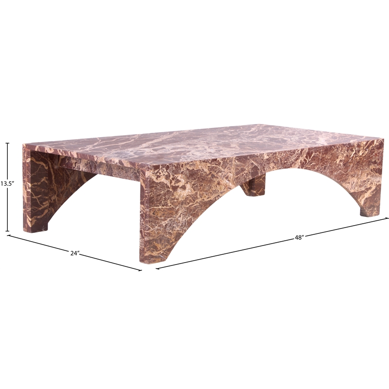 Meridian Furniture Palermo Cherry Marble Coffee Table