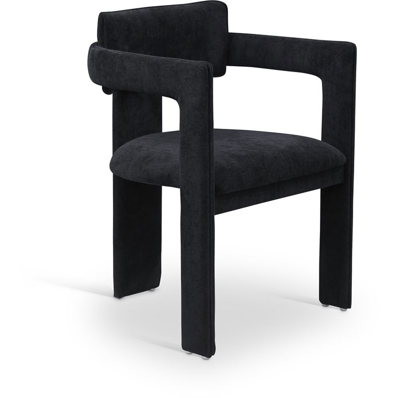 Meridian Furniture Brenda Black Chenille Fabric Dining Chair (Set of 2)