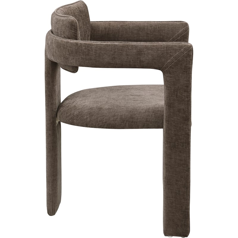 Meridian Furniture Brenda Brown Chenille Fabric Dining Chair (Set of 2)