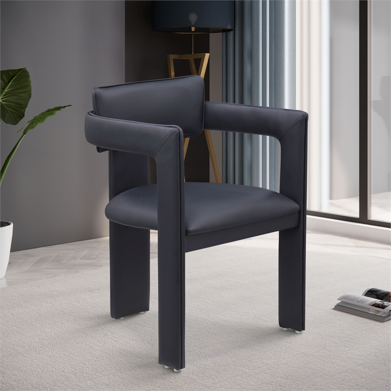 Meridian Furniture Brenda Black Vegan Leather Dining Chair (Set of 2)