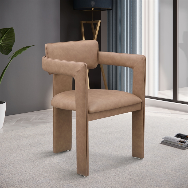 Meridian Furniture Brenda Brown Vegan Leather Dining Chair (Set of 2)