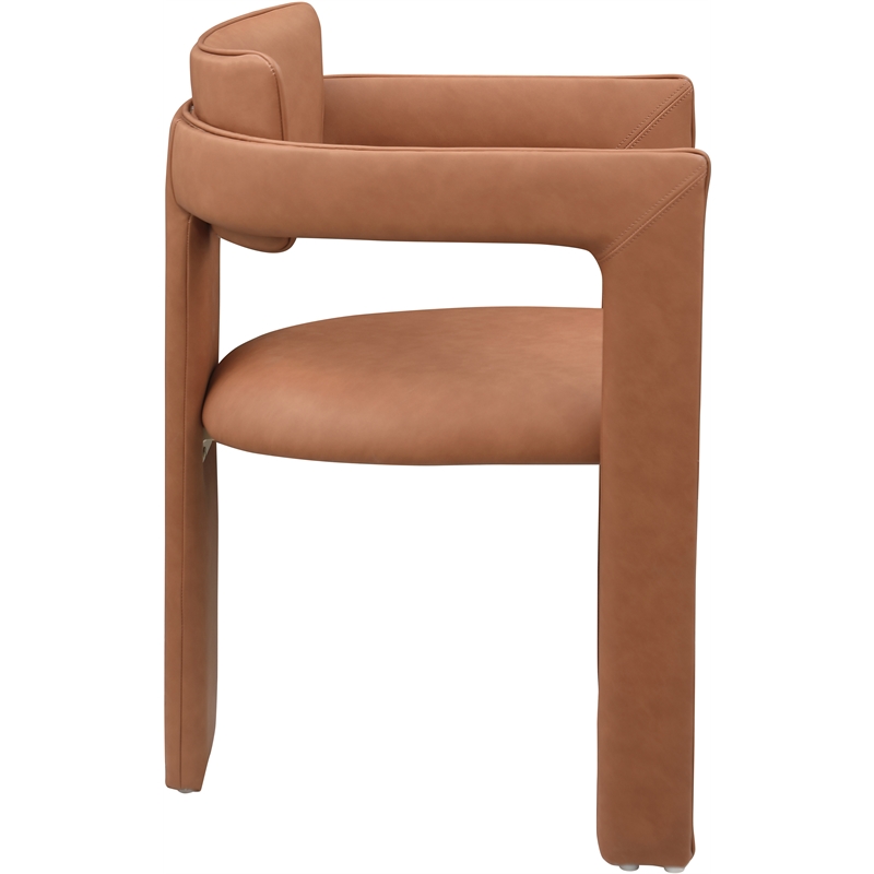 Meridian Furniture Brenda Cognac Vegan Leather Dining Chair (Set of 2)