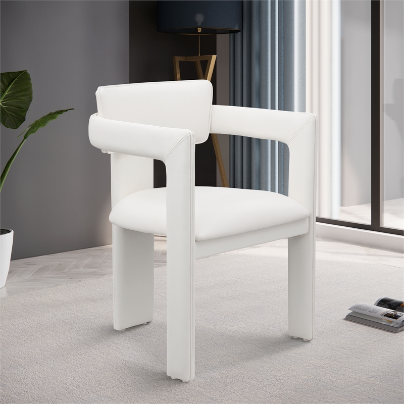 Meridian Furniture Brenda Cream Vegan Leather Dining Chair (Set of 2)