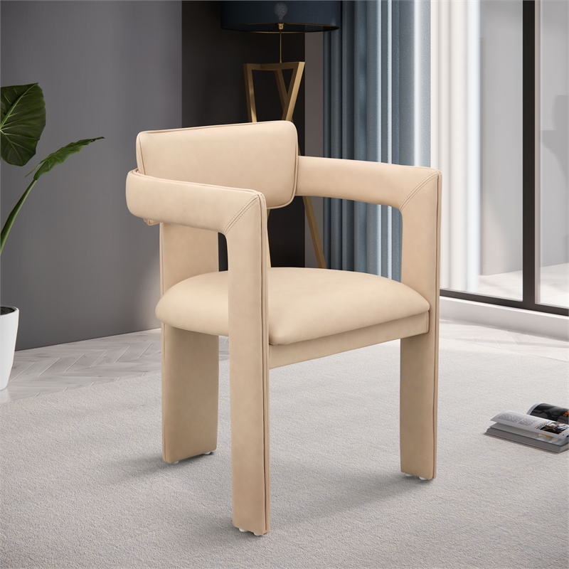 Meridian Furniture Brenda Tan Vegan Leather Dining Chair (Set of 2)
