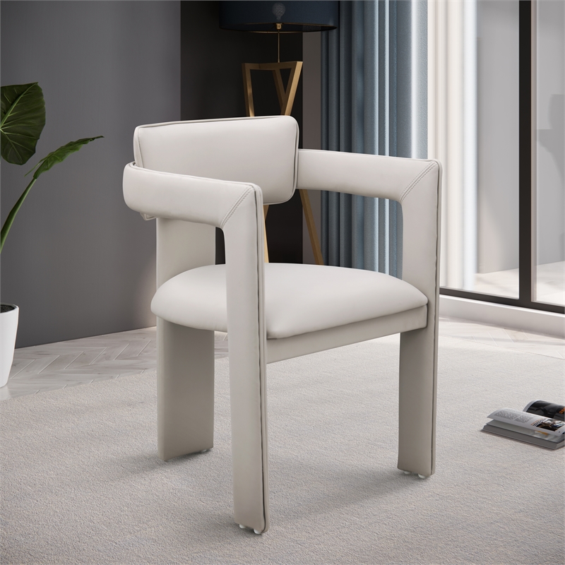 Meridian Furniture Brenda Taupe Vegan Leather Dining Chair (Set of 2)
