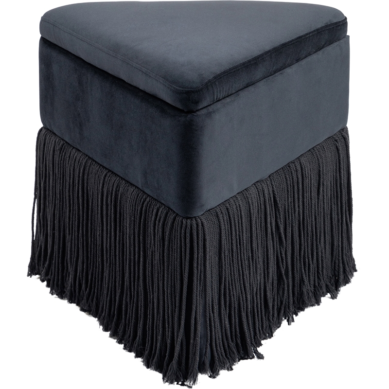Meridian Furniture Trivoli Black Velvet Ottoman/Stool