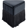 Meridian Furniture Trivoli Black Velvet Ottoman/Stool