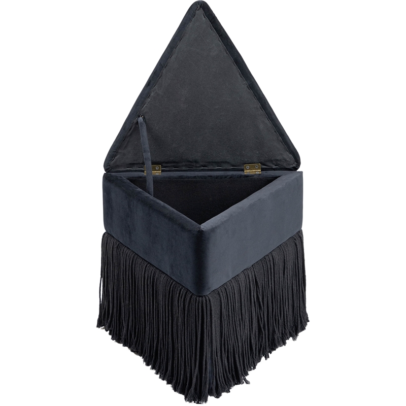 Meridian Furniture Trivoli Black Velvet Ottoman/Stool