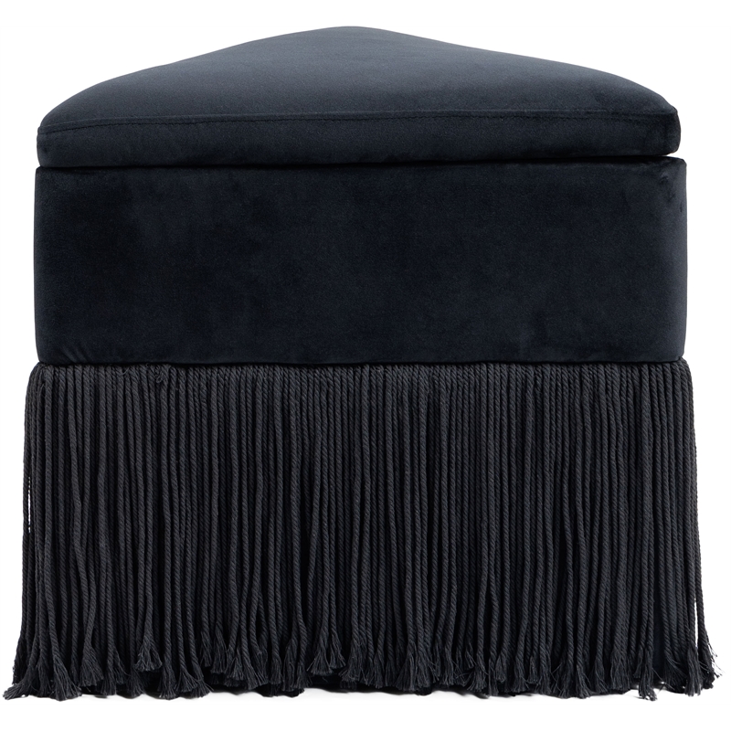 Meridian Furniture Trivoli Black Velvet Ottoman/Stool