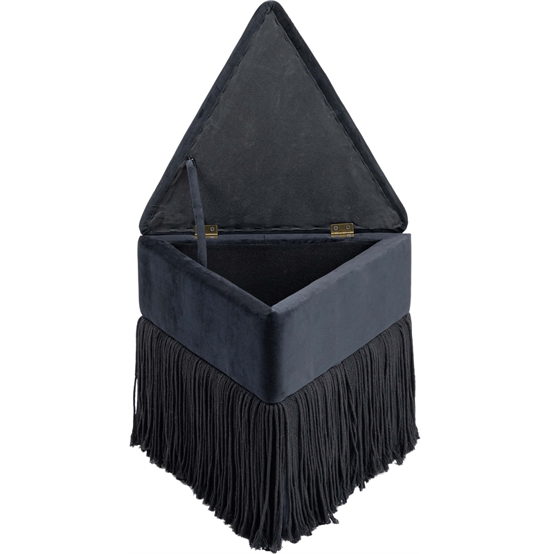 Meridian Furniture Trivoli Black Velvet Ottoman/Stool