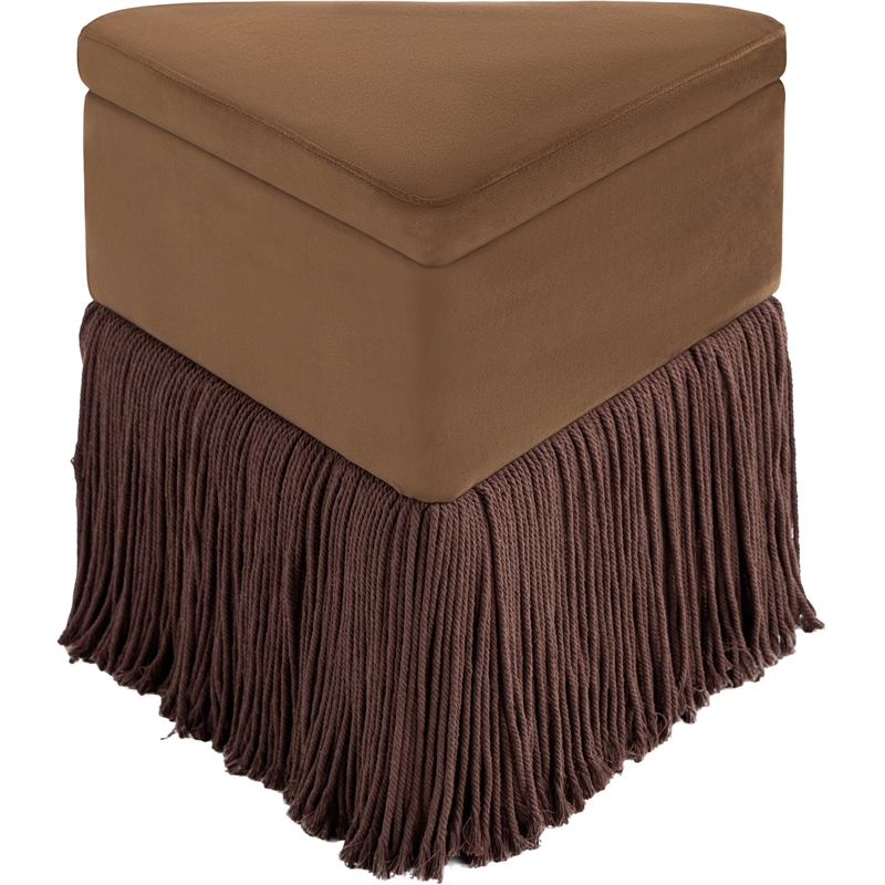 Meridian Furniture Trivoli Brown Velvet Ottoman/Stool