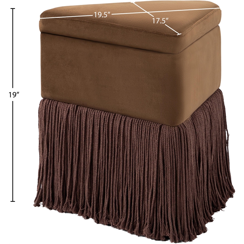 Meridian Furniture Trivoli Brown Velvet Ottoman/Stool