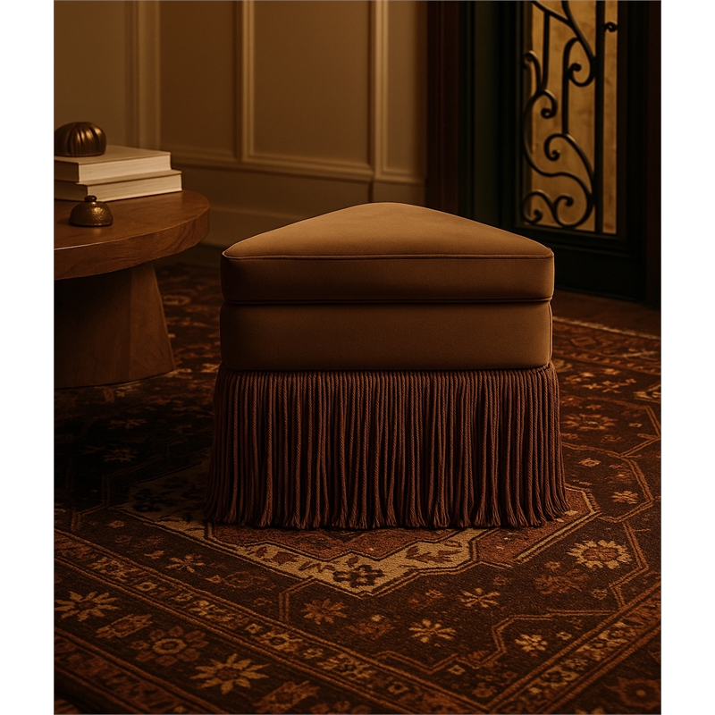 Meridian Furniture Trivoli Brown Velvet Ottoman/Stool