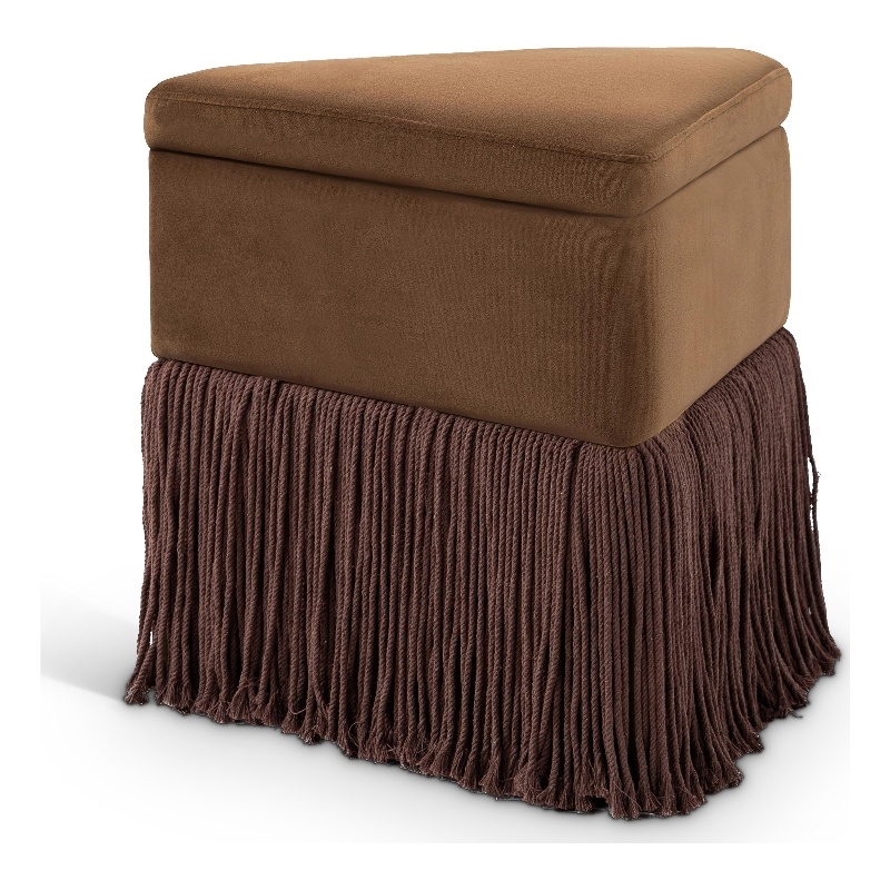 Meridian Furniture Trivoli Brown Velvet Ottoman/Stool