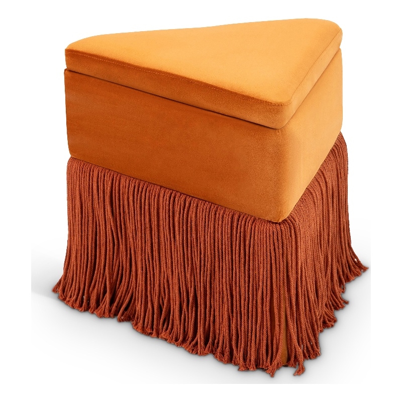 Meridian Furniture Trivoli Cognac Velvet Ottoman/Stool