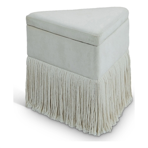 Meridian Furniture Trivoli Cream Velvet Ottoman/Stool